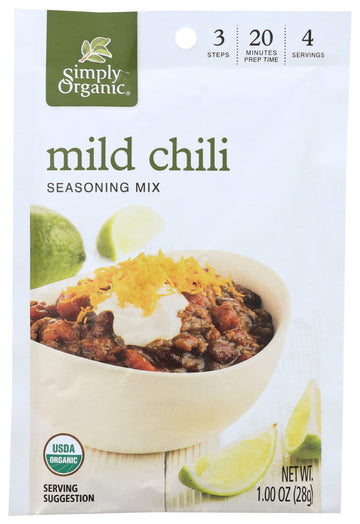 Simply Organic Seasoning Mx - Organic - Mild Chili - Case Of 12 - 1 Oz