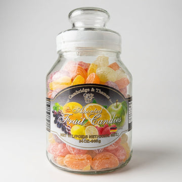 Cambridge & Thames Assorted Fruit Candies 34oz - Gourmet Hard Candy Jar