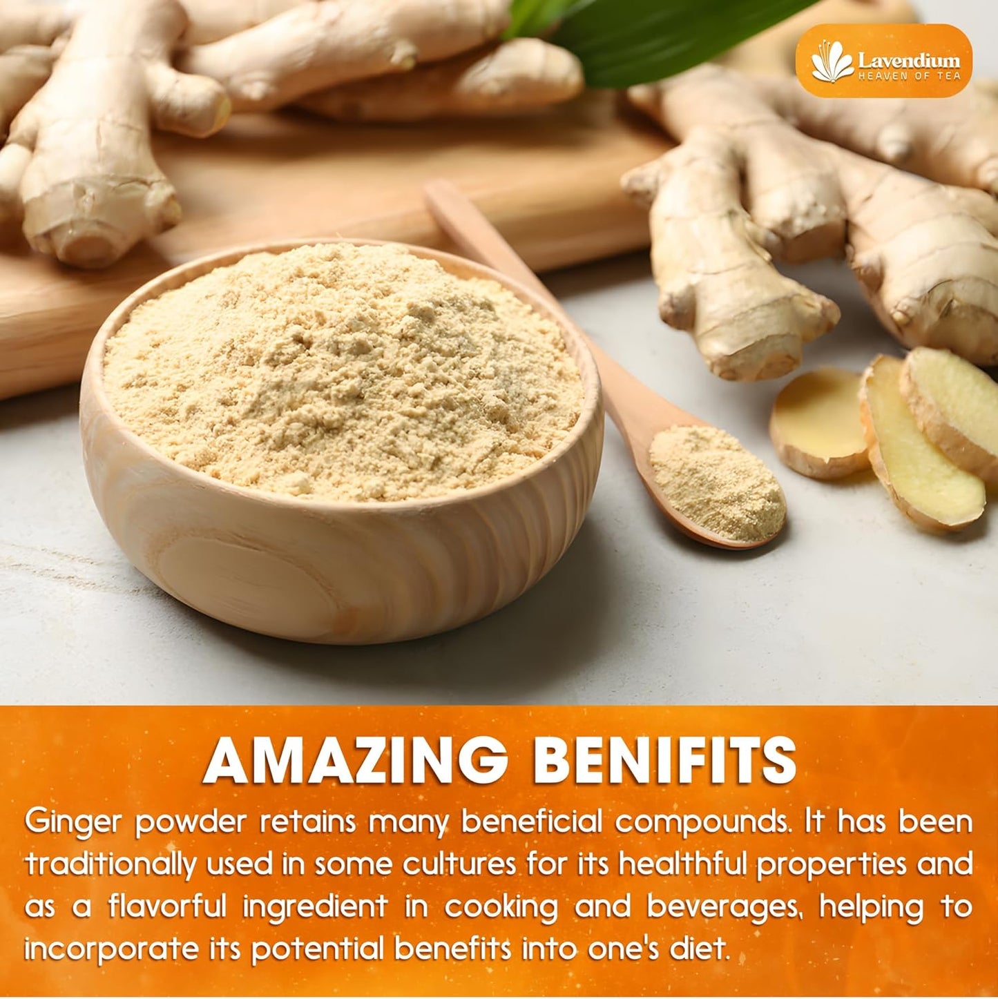 Premium Ginger Powder – Ground Ginger Root – Pure, No Additives – Ideal for Cooking, Baking, Smoothies, and Spice Blends