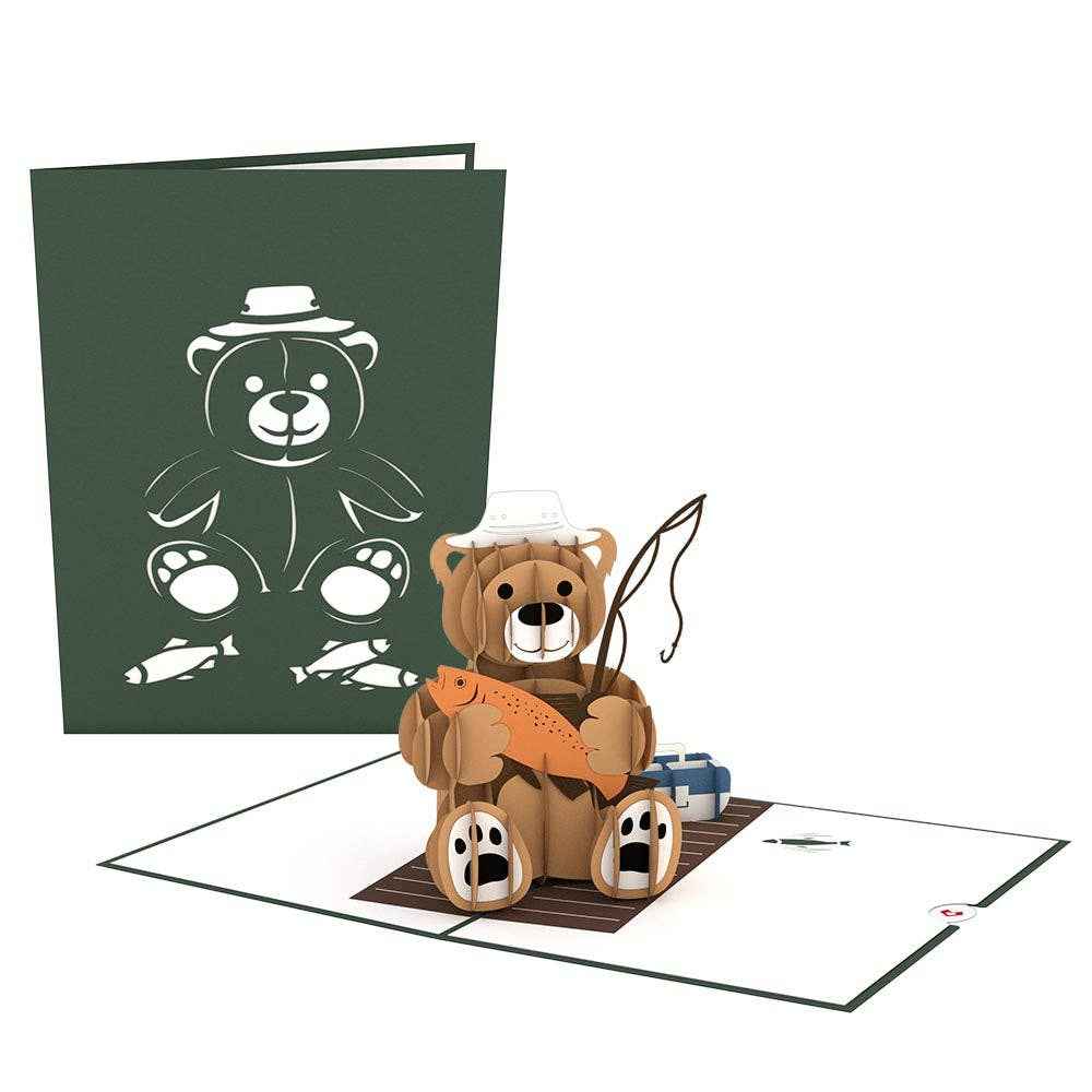 Fishing Bear 5''x7'' Card, Pop-Up Cards