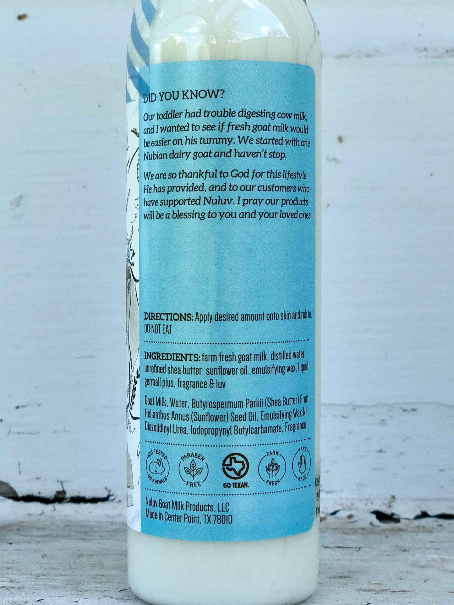Nuluv Goat Milk Lotion 6-oz Pump