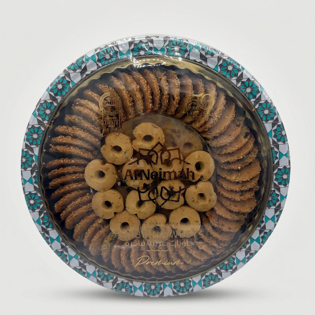 AlNeimah Delights Barazek Super & Ghraybeh 500g - Premium Syrian Sesame Cookies