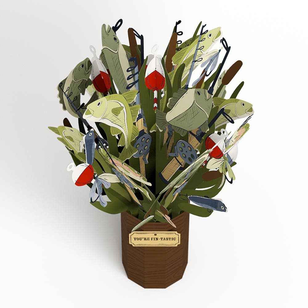 Fin-tastic Fish 12”H x 8.5”W Bouquet, Vase, Decor
