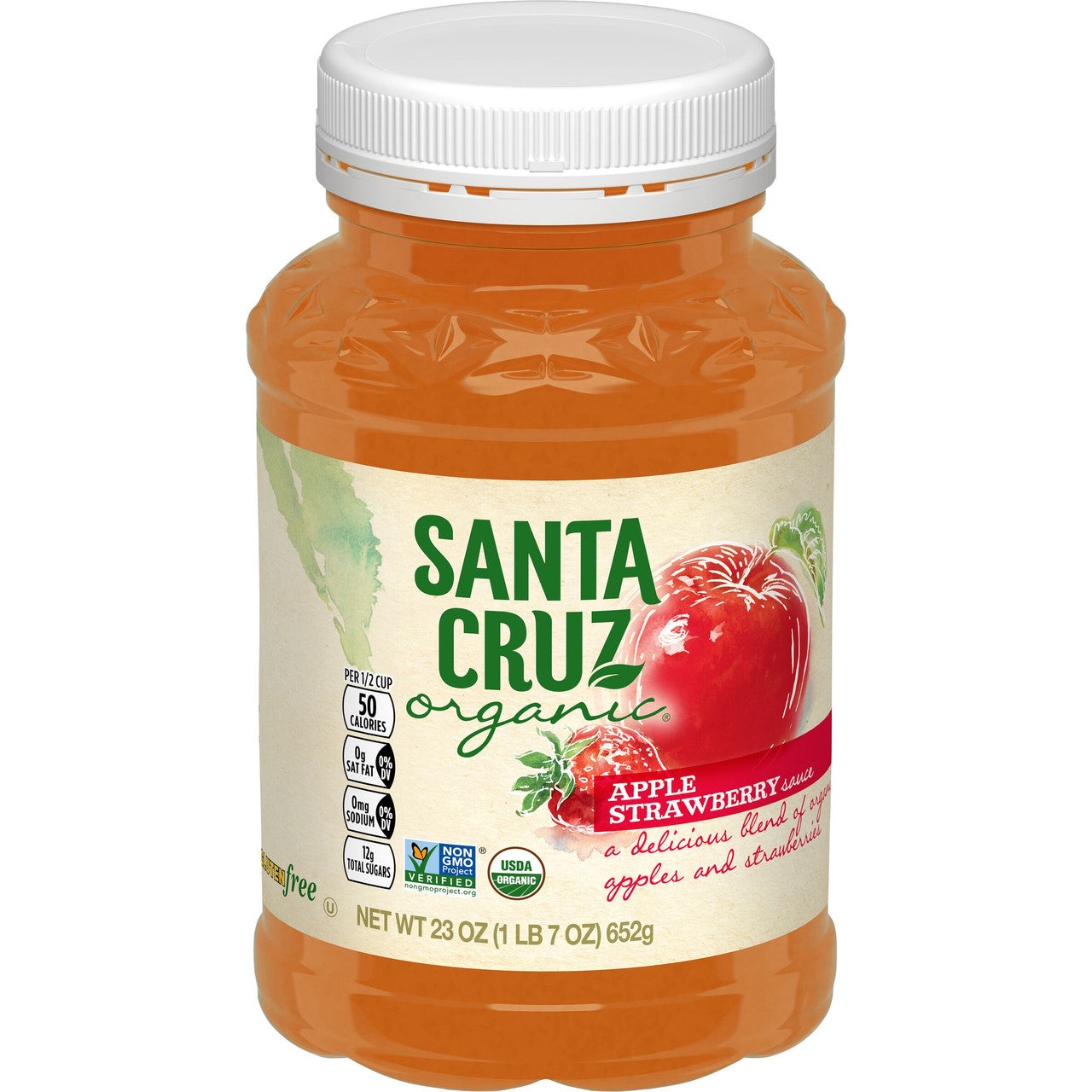 Santa Cruz Organic Strawberry Applesauce (12X23 Oz)