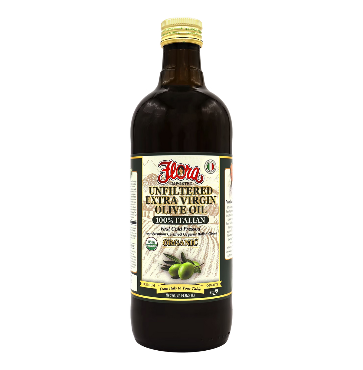 Extra Virgin Olive Oil - Unfiltered - Organic - 1 L
