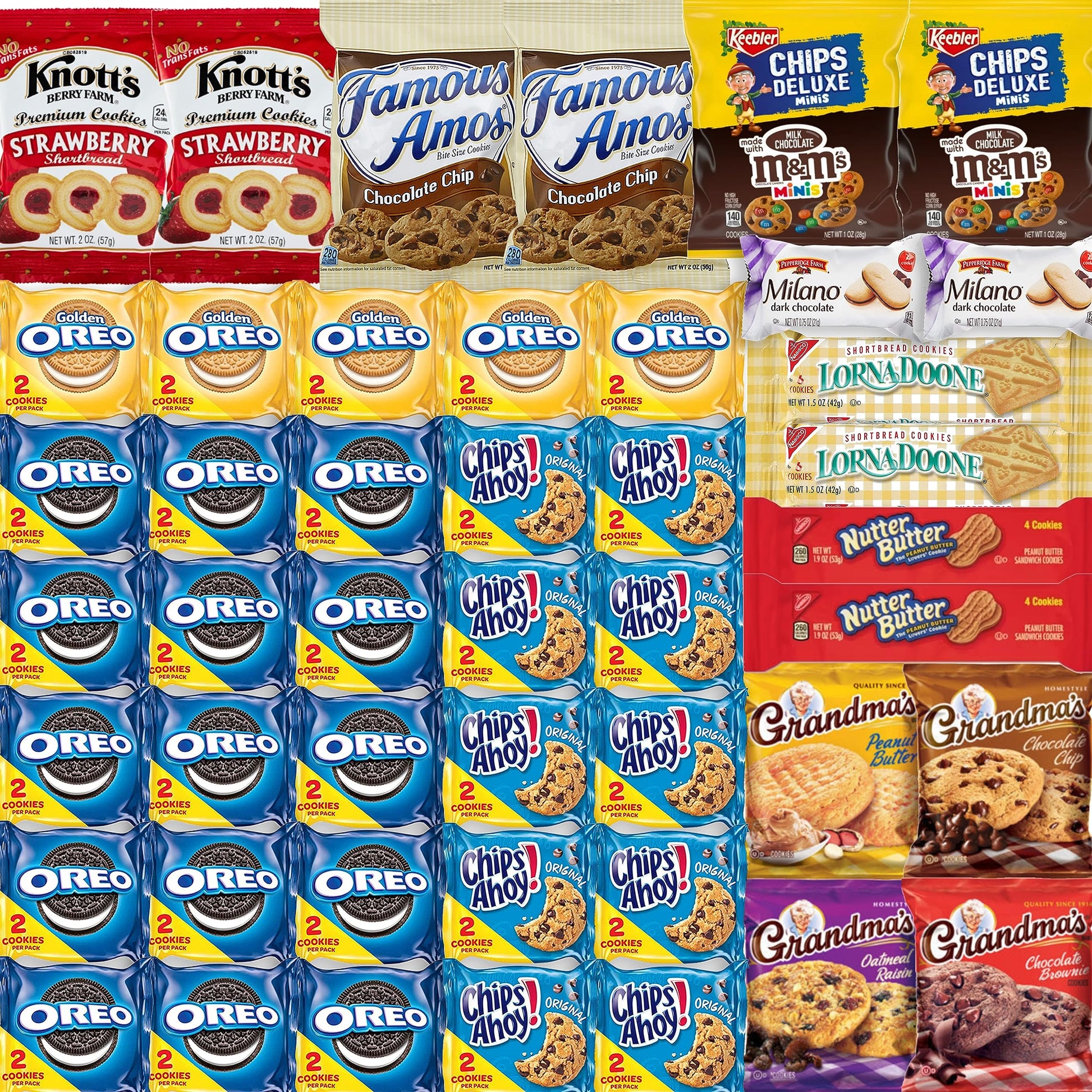 Cookie Variety Pack - Individually Wrapped Bulk Cookies (45 Count) By Bussin Boxes