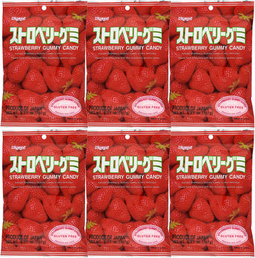 Kasugai Strawberry Gummy Candy 3.77Oz (6 Pack)
