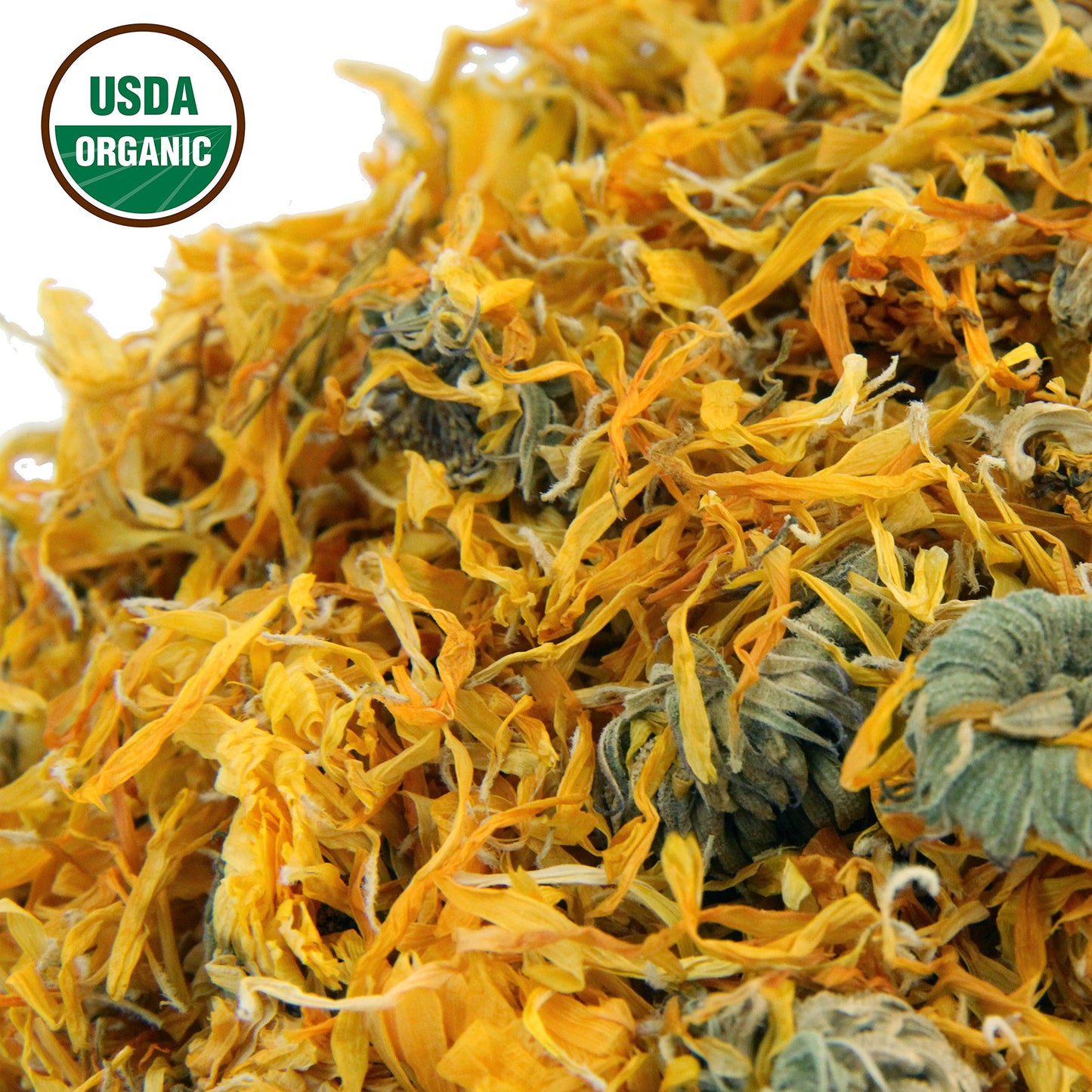 Calendula Tea 1LB (16Oz) 100% CERTIFIED Organic Whole Flower Calendula Herbal Tea (Calendula Officinalis)  Caffeine Free in 1 lbs. Bulk Resealable Kraft BPA free Bags from U.S. Wellness