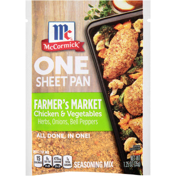 McCormick ONE Sheet Pan Farmer s Market Chicken & Vegetables Seasoning Mix, 1.25 oz (Pack of 12)