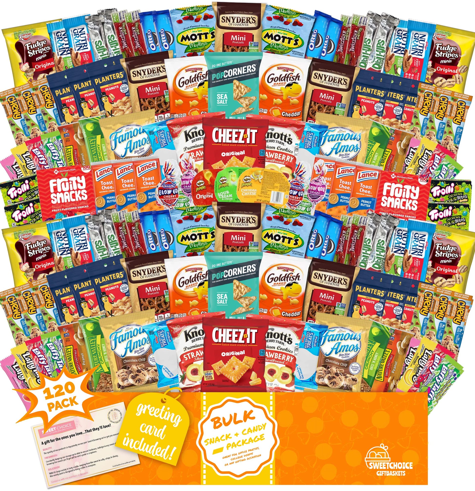 Snack Box Care Package (120 Count) Variety Snacks Easter candy Gift Box - College Students,Back to school Military, Work or Home