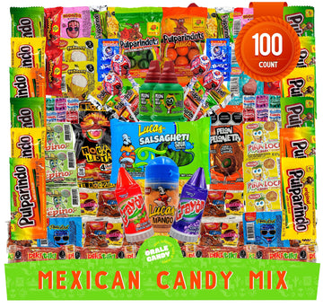 Mexican Candy Mix Assortment, Dulces Mexicanos, Includes Vero Mango, Salsaghetti, Peloneta, Pelon Pelo Rico, Bulk Candies, Pulpa