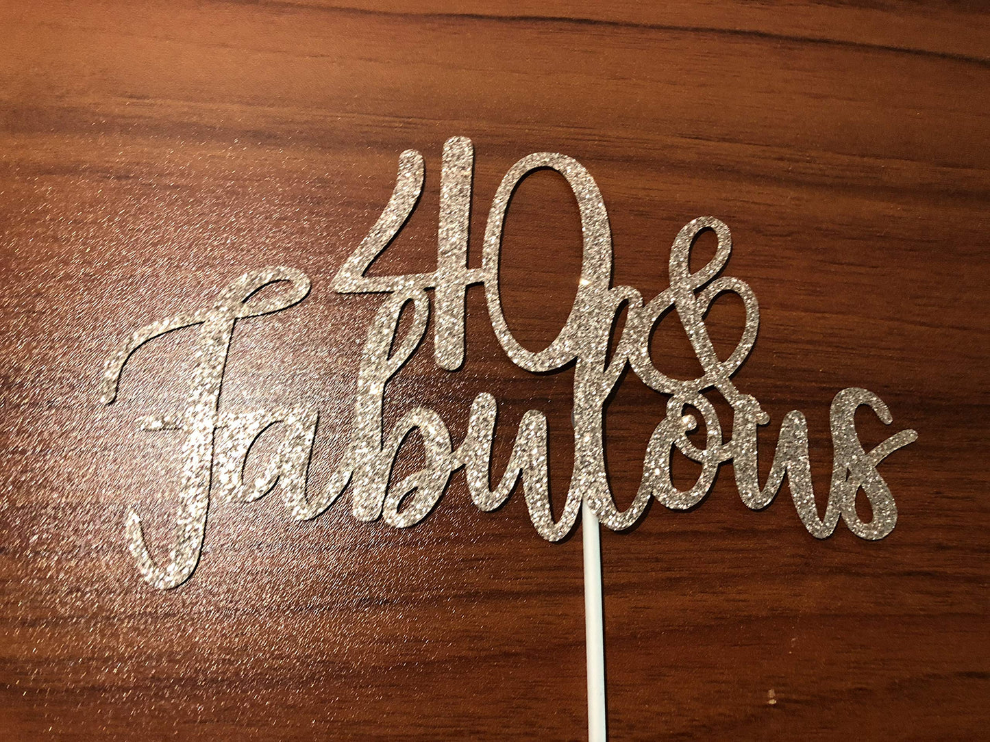 40 And Fabulous Cake Topper Rose Gold Glitter 40 Birthday Cake Topper, Forty And Fabulous Cake Topper 40Th Birthday Cake Topper