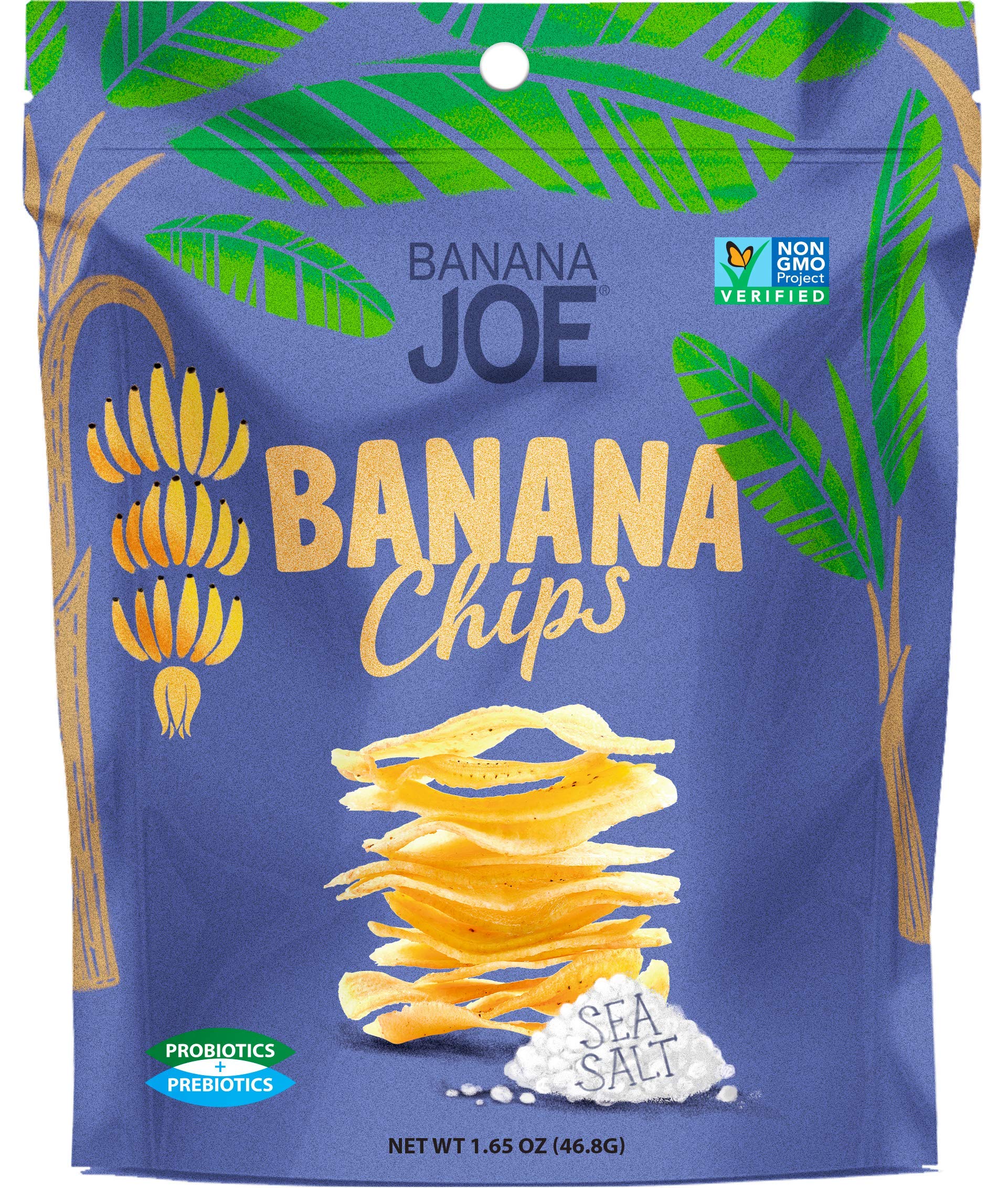 BANANA JOE Sea Salt Banana Chips, 1.65 Ounce