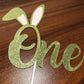 Gold Glitter Some Bunny One Cake Topper Bunny One Birthday Cake Topper, Bunny 1St Birthday Cake Topper For Easter 1St Birthday P