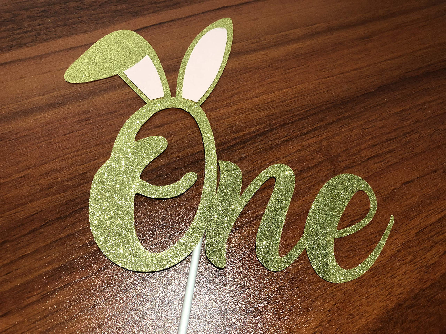 Gold Glitter Some Bunny One Cake Topper Bunny One Birthday Cake Topper, Bunny 1St Birthday Cake Topper For Easter 1St Birthday P