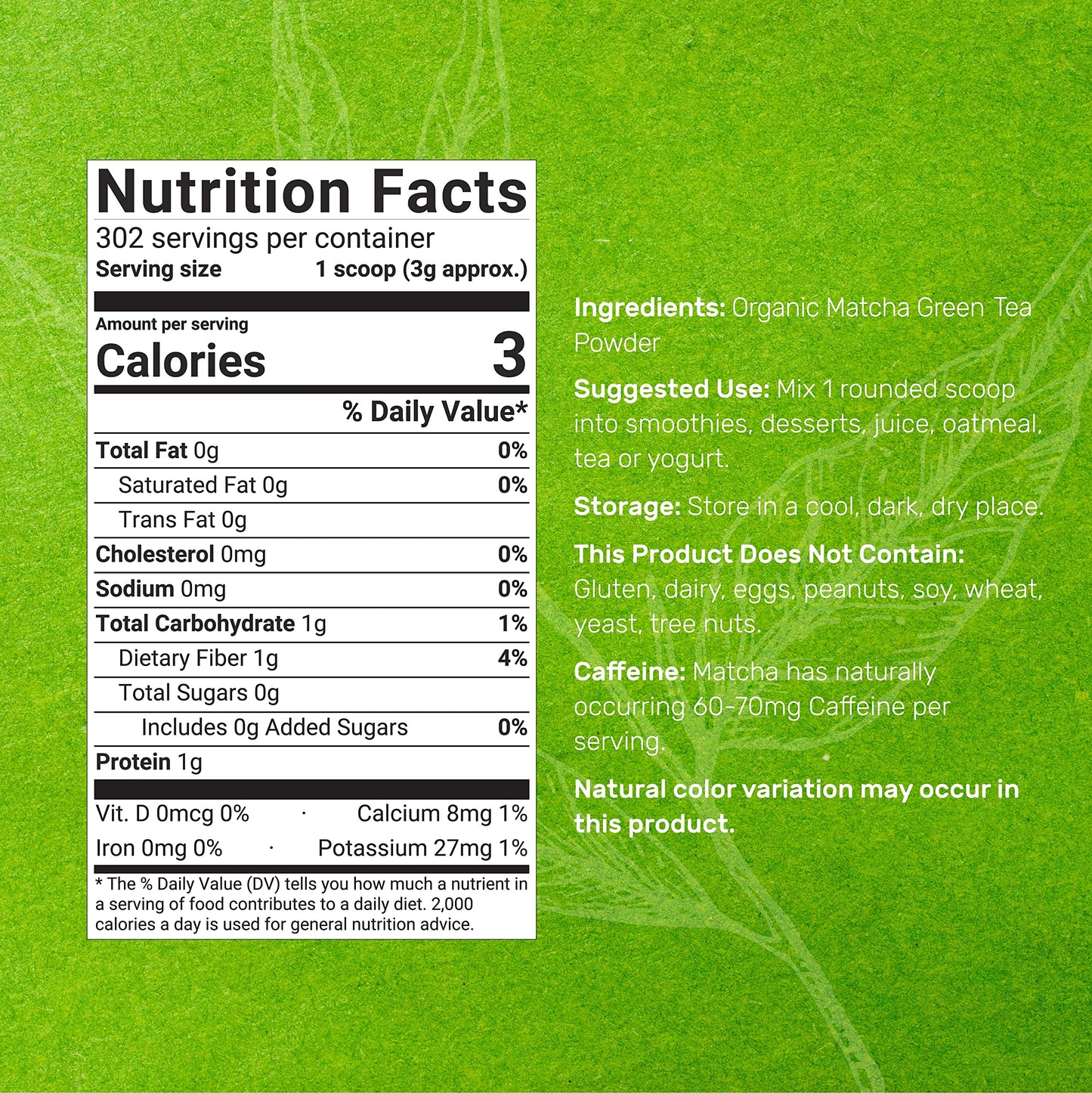 DEAL dietary product Organic Matcha Green Tea Powder, Culinary Grade, 32 Ounce, Non-GMO, Vegetarian, Zero Sugar