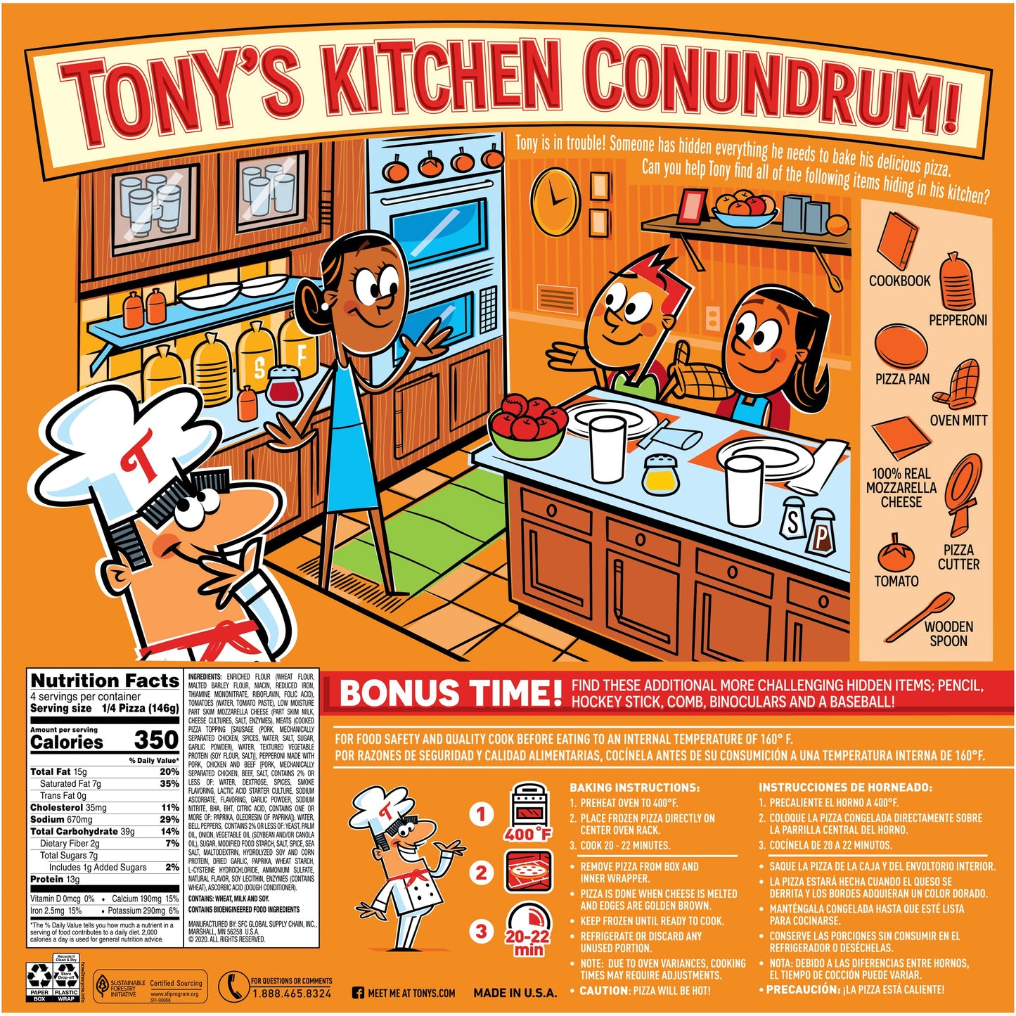 Tonys Pizzeria Style Pizza Supreme, 20.6 Ounce -- 16 Per Case.