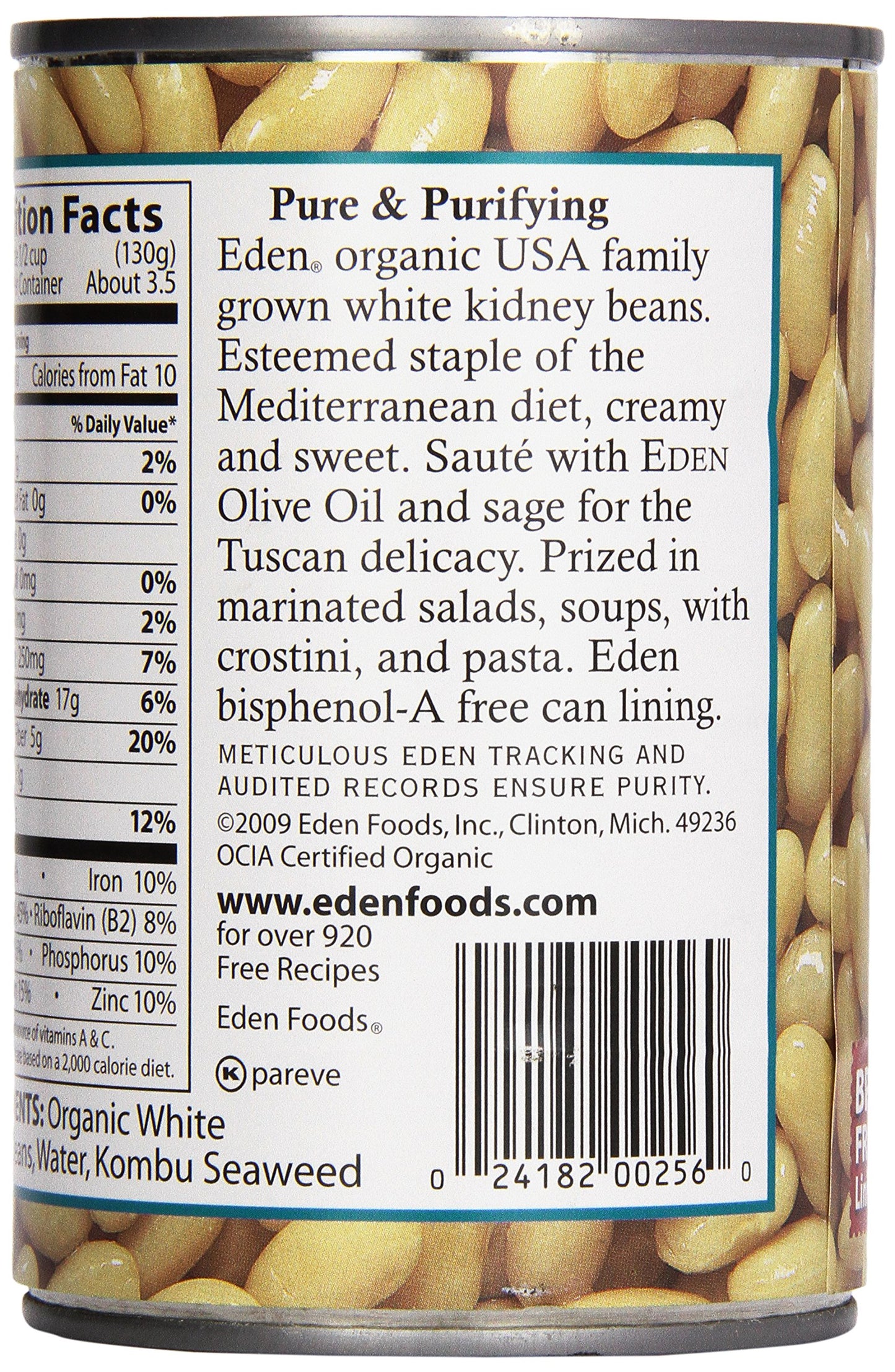 Eden Foods Organic White Kidney Beans, 15 oz