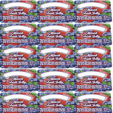 Mixed Fruit Jelly Cups for Breakfast, 0.5 oz Each, 30 count- Individual Portions, Single-Serve Jelly for Travel, Lunchboxes & Sn