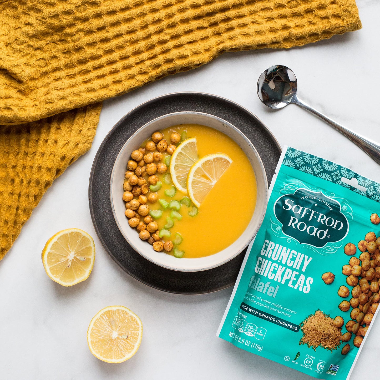 Saffron Road Organic Crunchy Chickpea Snacks-Gluten Free, Non-Gmo, Halal, Kosher, Vegan (Sea Salt, 6 Oz (4 Pack))