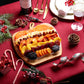 Oh! Nuts Dried Fruit Gift Basket - Gourmet Assortment - Wooden Apple Shape Tray - Golden Brown