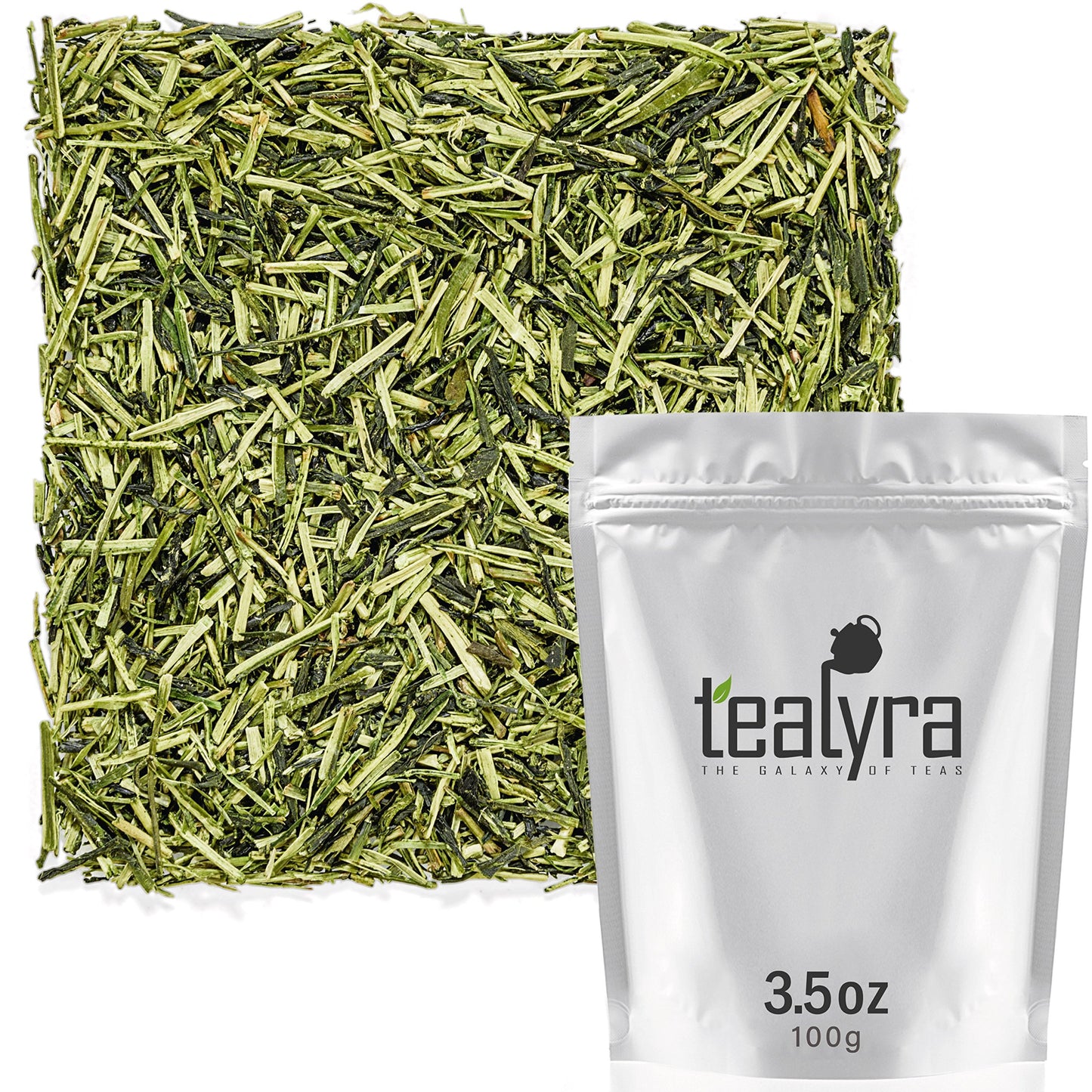 Tealyra Premium Kukicha Twig Kabuse Green Tea - Loose Leaf - Mild Nutty Flavor - 100g (3.52 Ounce)