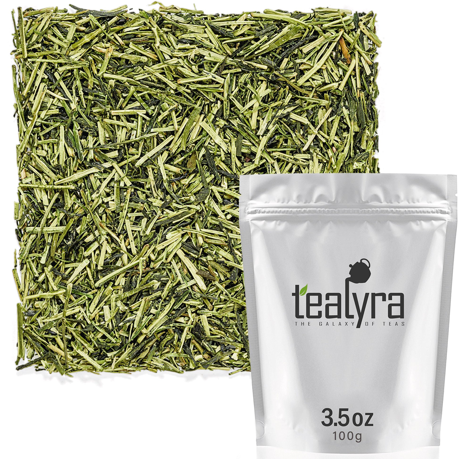 Tealyra Premium Kukicha Twig Kabuse Green Tea - Loose Leaf - Mild Nutty Flavor - 100g (3.52 Ounce)