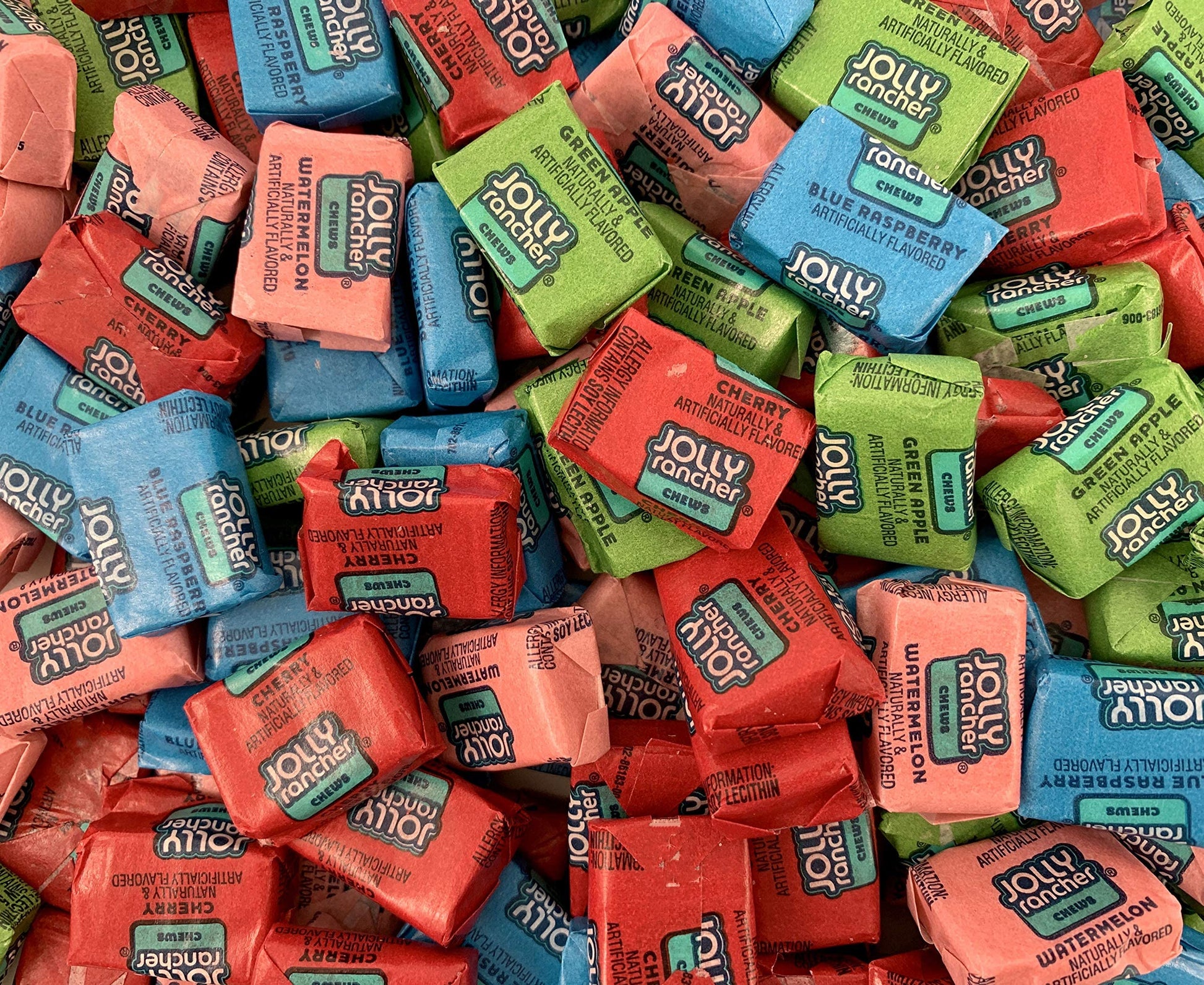 Jolly Rancher Chews - 2 lb Bag Bulk Candy, Individually Wrapped 5 Flavor - Queen Jax Assortment
