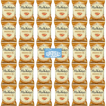 Kettle Cooked Potato Chips By Miss Vickie'S Value Pack Bundled By Superdeals | 1.375 Oz Bag | Smokehouse Bbq | Pack Of 30 With M