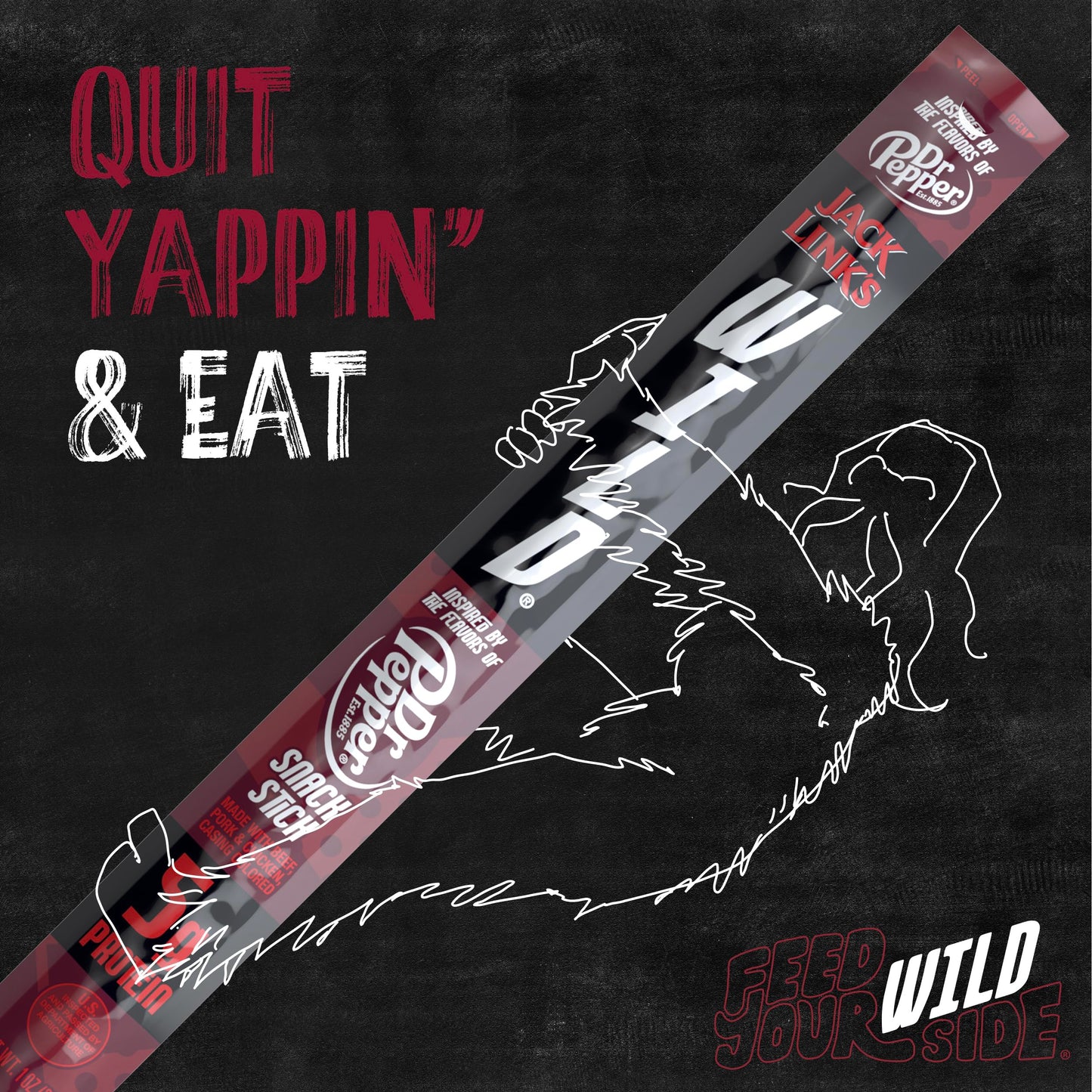 Jack Link'S Wild Snack Sticks - Dr. Pepper Inspired Flavors - Individually Wrapped Sticks With 5G Of Protein, Inspired By The Fl