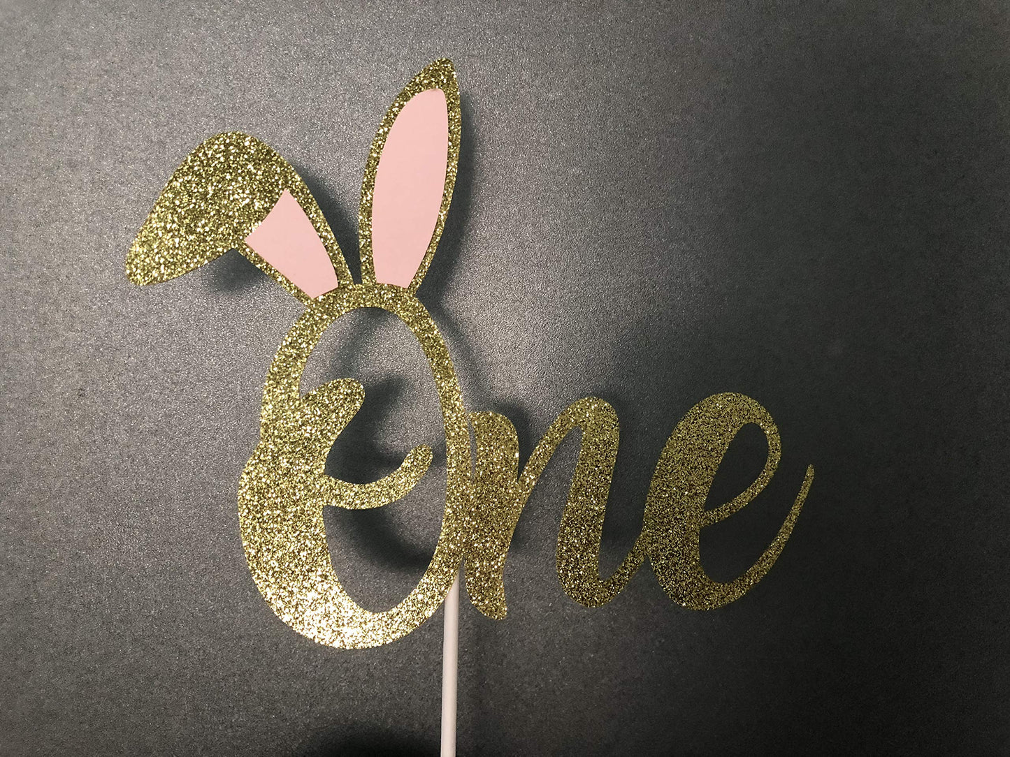 Gold Glitter Some Bunny One Cake Topper Bunny One Birthday Cake Topper, Bunny 1St Birthday Cake Topper For Easter 1St Birthday P