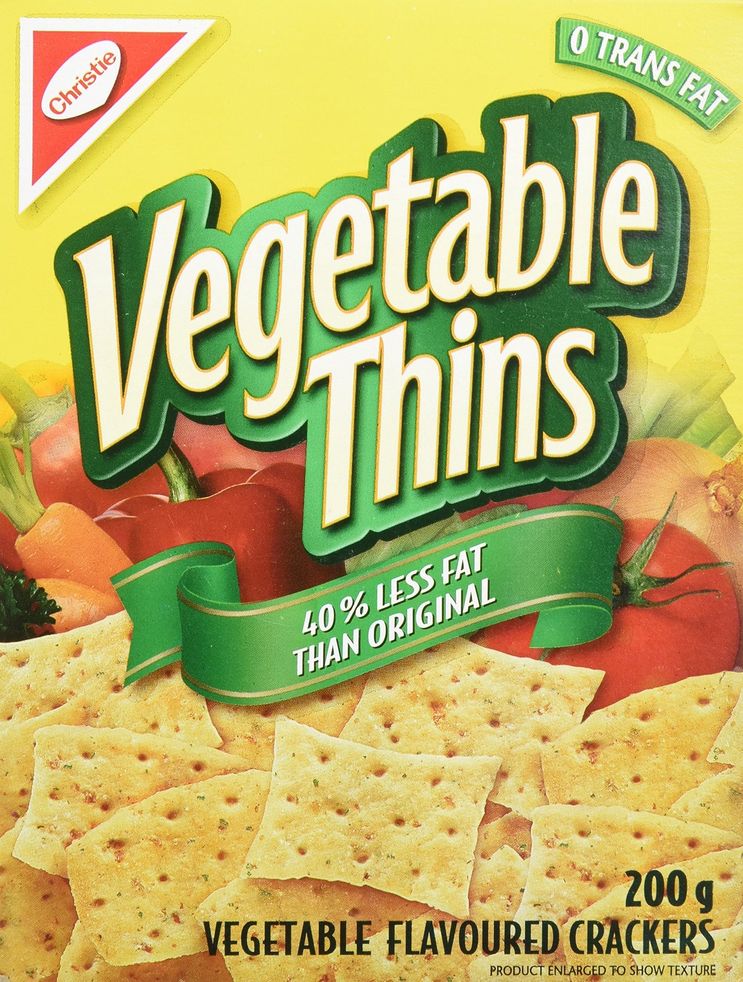 Christie Vegetable Thins, 40% Less Fat, Crackers, 200g/7oz., Imported from Canada)