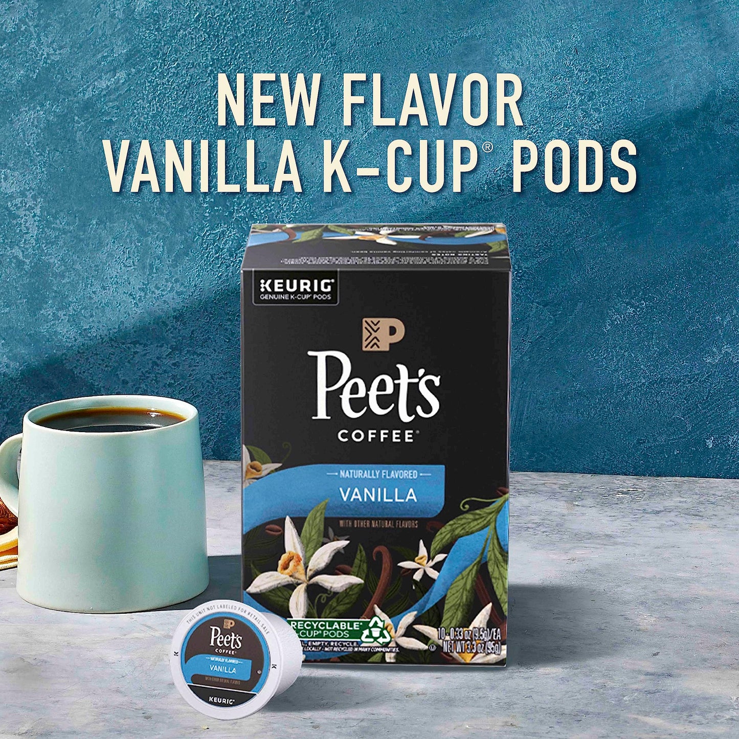 Peets Coffee Flavored Light Roast K-Cup Pods - Vanilla 22 Count - Caramel Brûlée