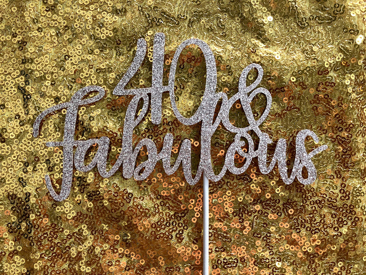 40 And Fabulous Cake Topper Rose Gold Glitter 40 Birthday Cake Topper, Forty And Fabulous Cake Topper 40Th Birthday Cake Topper