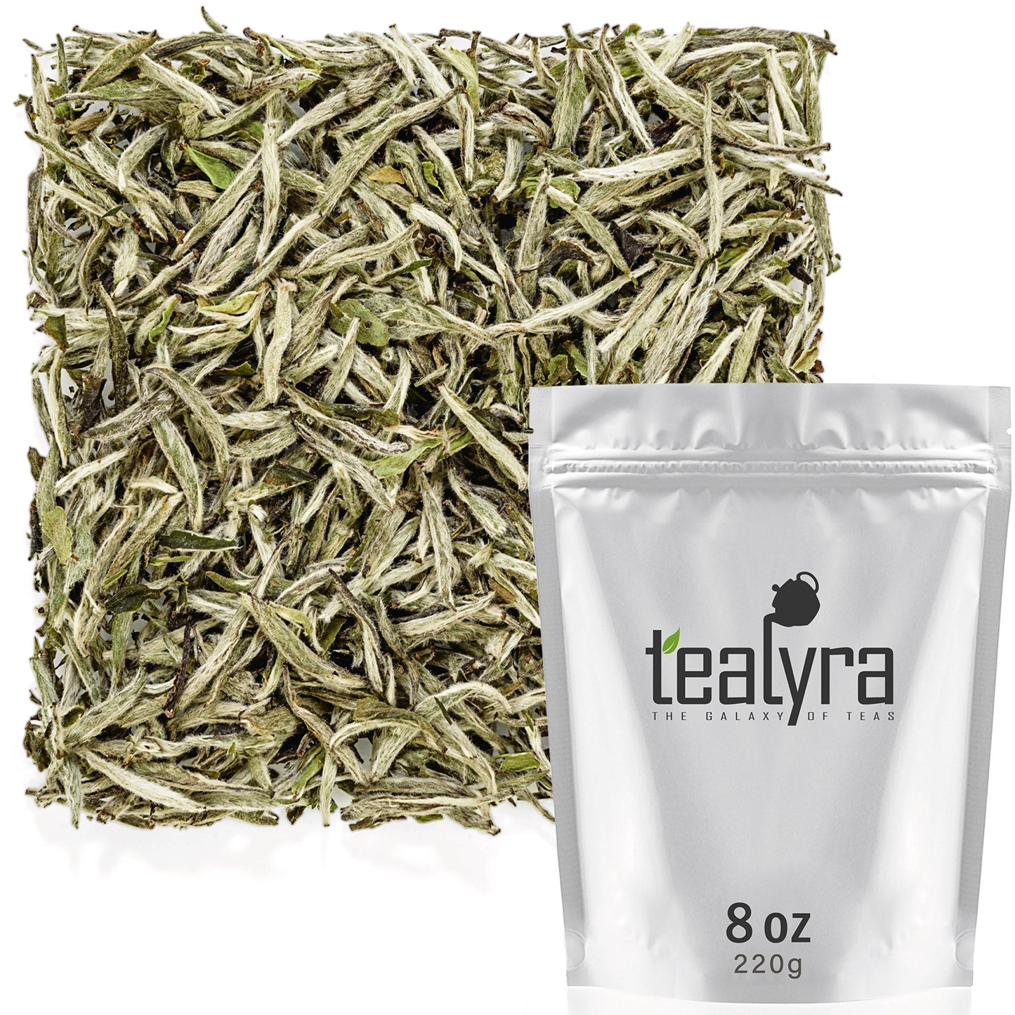 Tealyra Premium White Silver Needle Tea, Loose Leaf, Low Caffeine, 220g (8 oz)