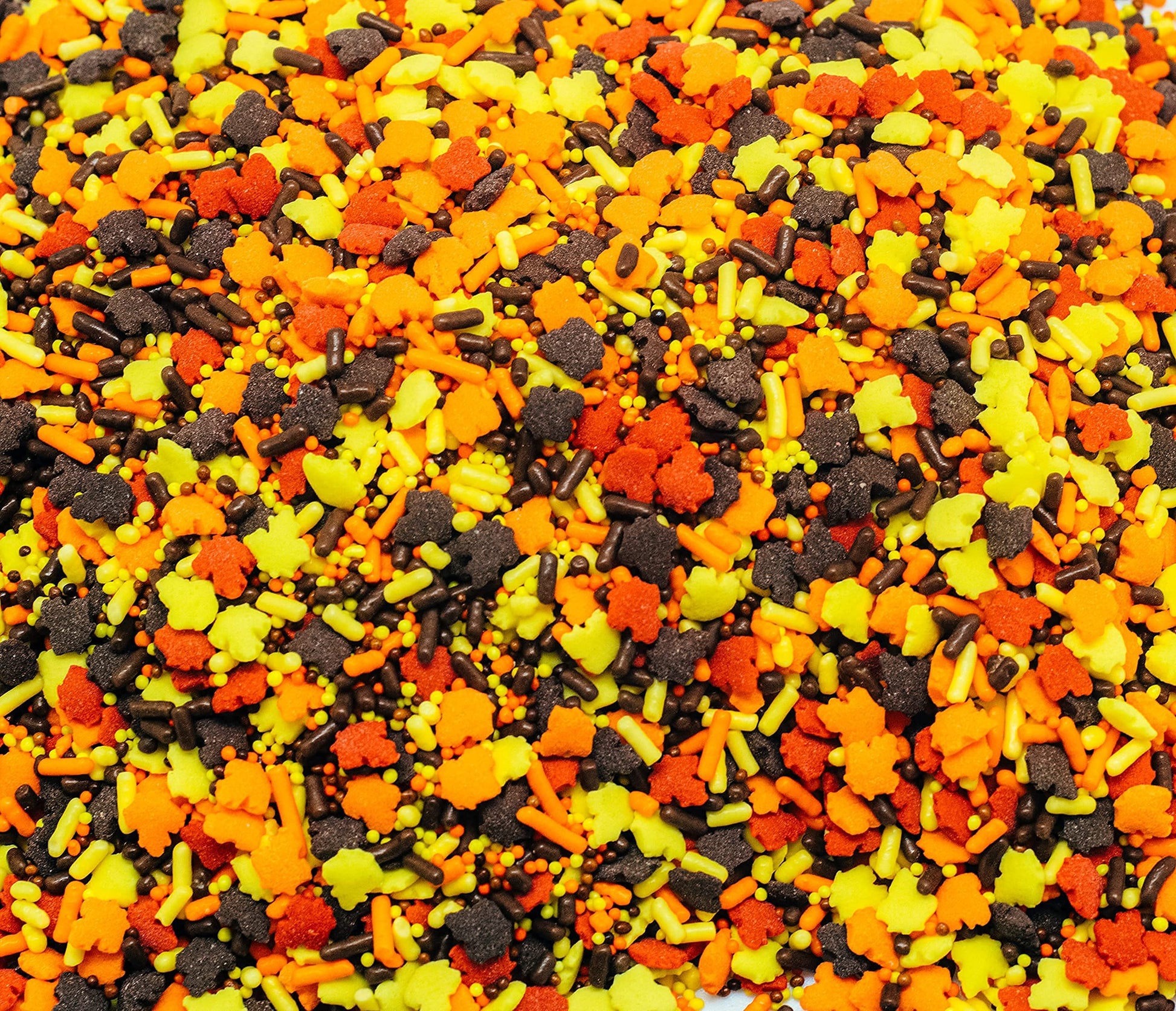 Sprinkle Me This Autumn Foliage Fun Assorted Fall Sprinkles 12 Oz - Edible Cake and Cookie Confetti in Yellow and Orange