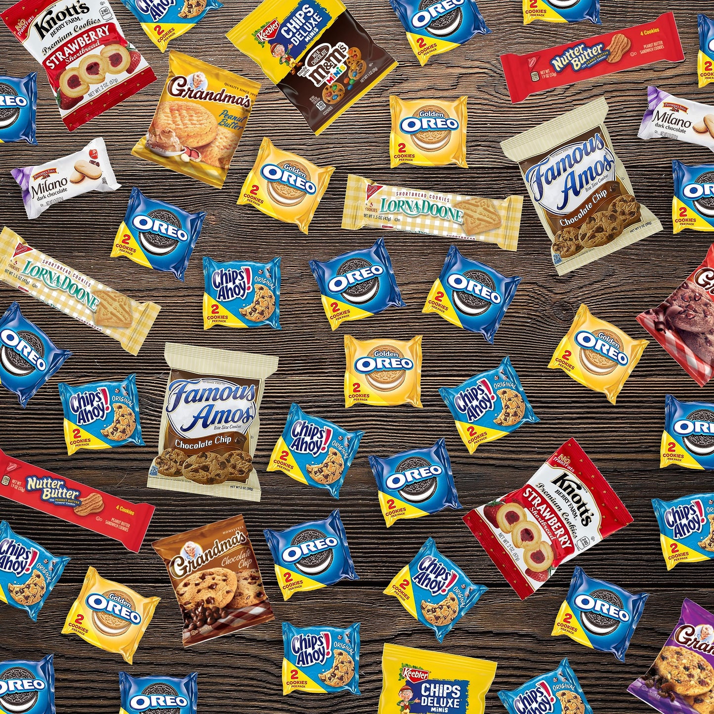 Cookie Variety Pack - Individually Wrapped Bulk Cookies (45 Count) By Bussin Boxes