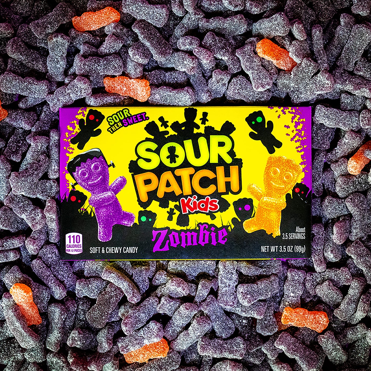 SOUR PATCH KIDS Zombie Orange & Purple Soft & Chewy Halloween Candy  Bulk Candy  12 - 3.5 oz Trick or Treat Boxes