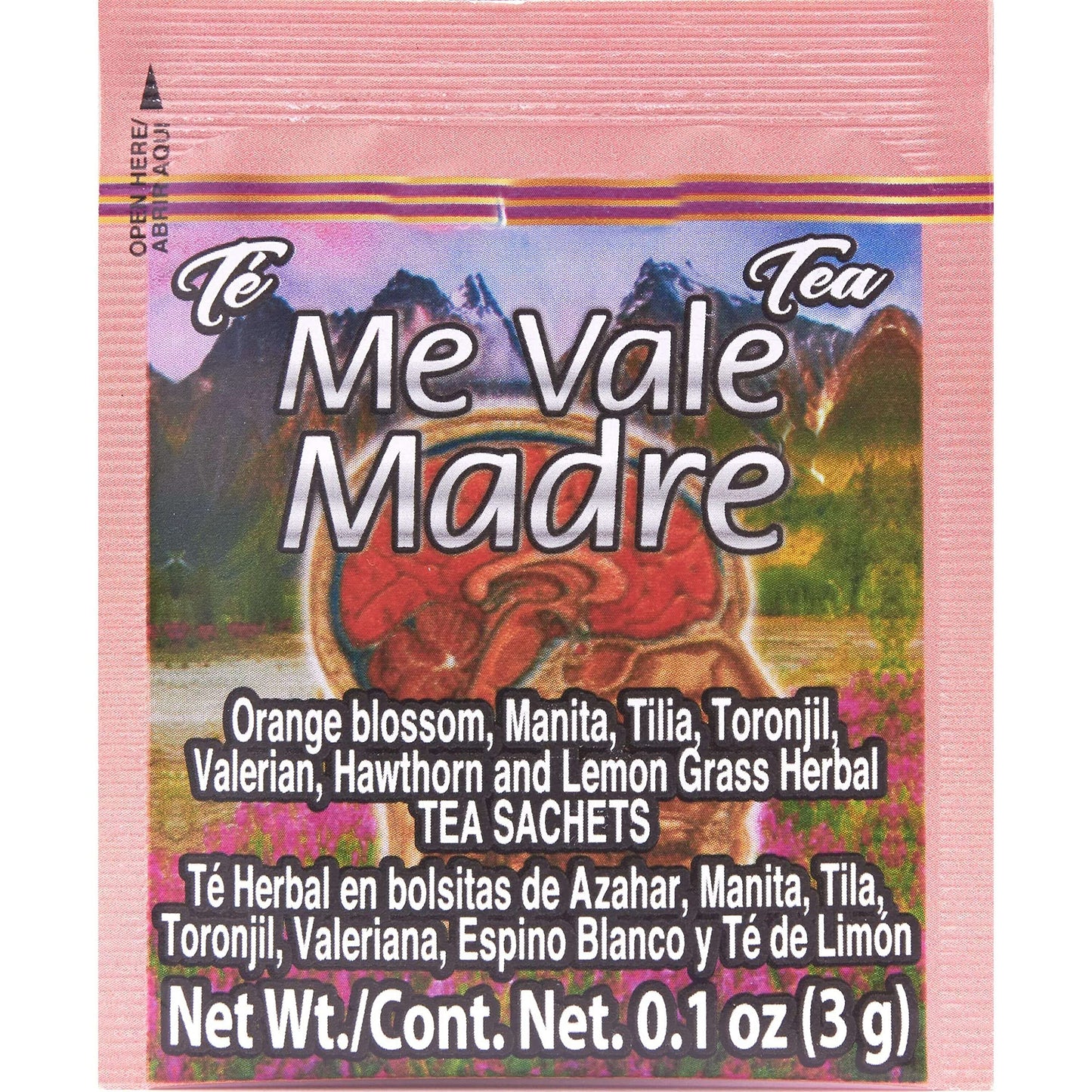 Me Vale Madre Natural Calming Tea: 100% Natural for Relaxation  Support Tranquility and Relief Herbal Tea. Te Relajante y Calmante para Nervios  Tension y Dormir Mejor - 30 Tea Bags