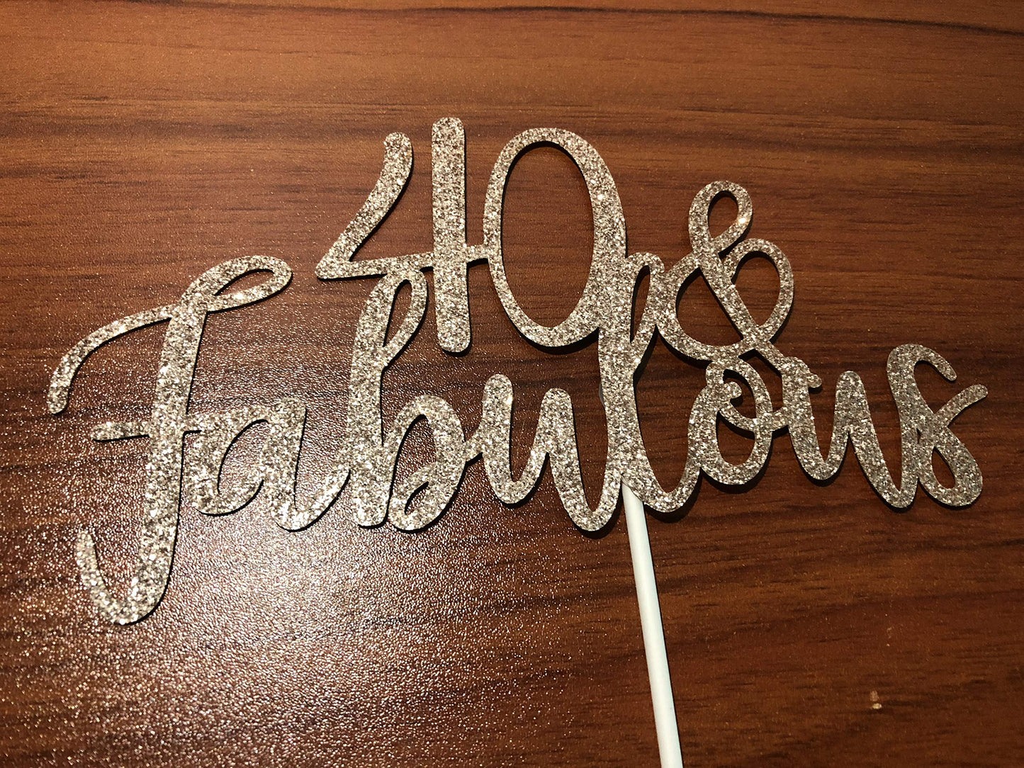 40 And Fabulous Cake Topper Rose Gold Glitter 40 Birthday Cake Topper, Forty And Fabulous Cake Topper 40Th Birthday Cake Topper