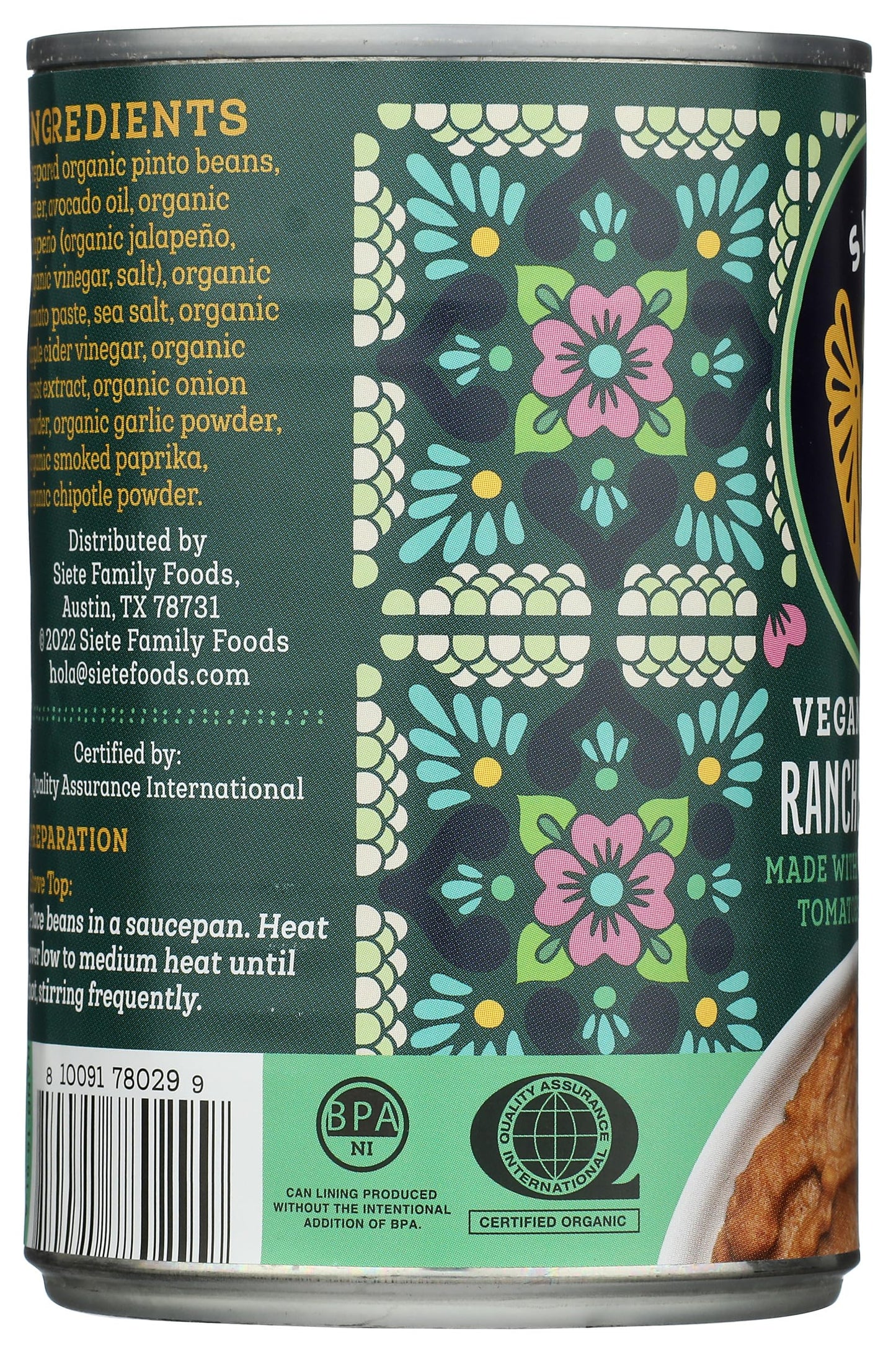 Siete Beans Refried Ranchero 16 Oz