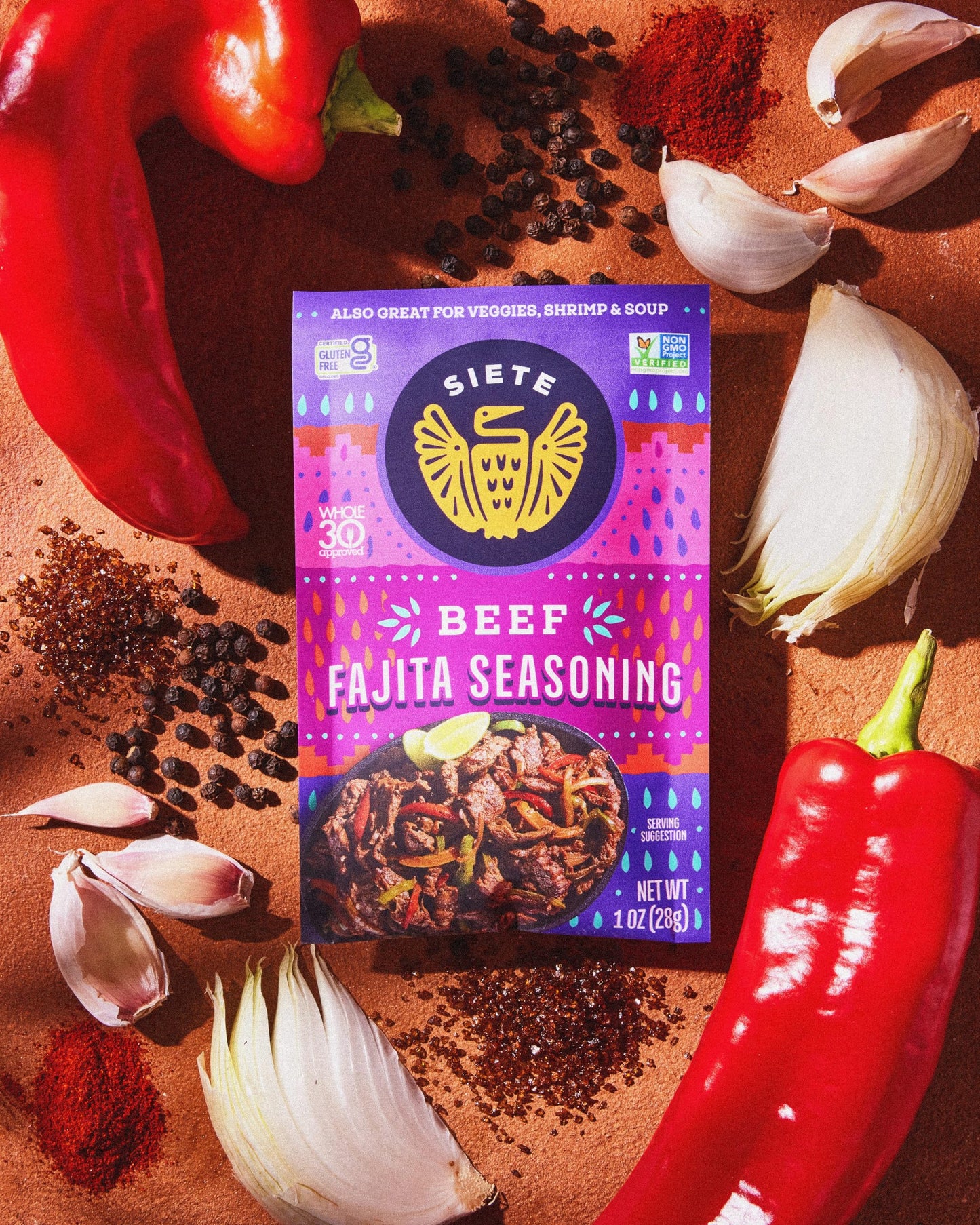 Beef Fajita Seasoning Mix | Seasoning For Beef, Shrimp, And Veggies | Gluten Free | Vegan | Non Gmo | Whole30 Approved | 6 Packe