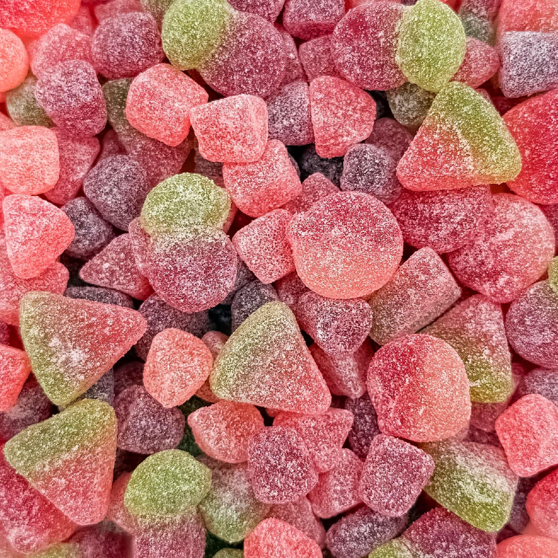 Sour Fruit Jelly Candy Mix | 1 Pound Bag | Vegan Gummies with Real Fruit Puree | Cherry  Watermelon  Peach | Gelatin Free Plant Based Texture | No Artificial Colors or Flavors | Dye Free Candy