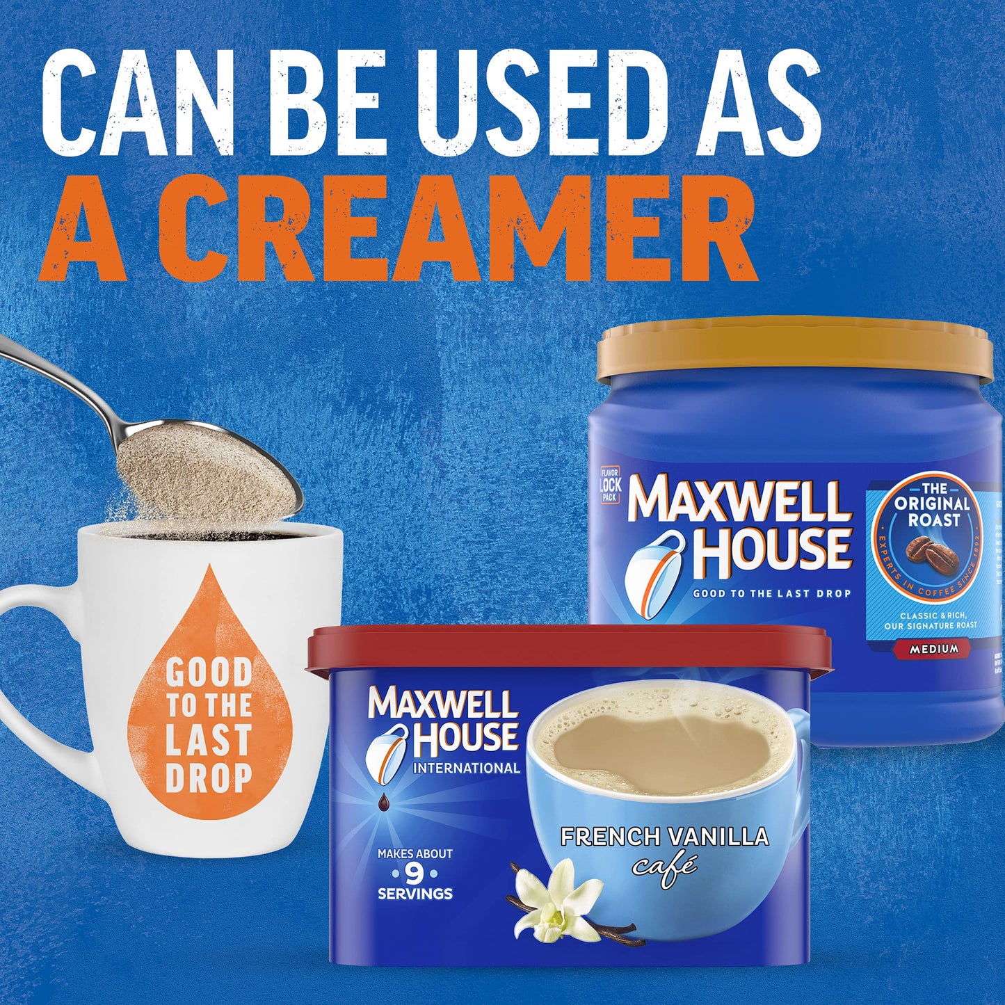Maxwell House International French Vanilla Café-Style Instant Coffee Beverage Mix (4 Ct Pack, 8.4 Oz Canisters)