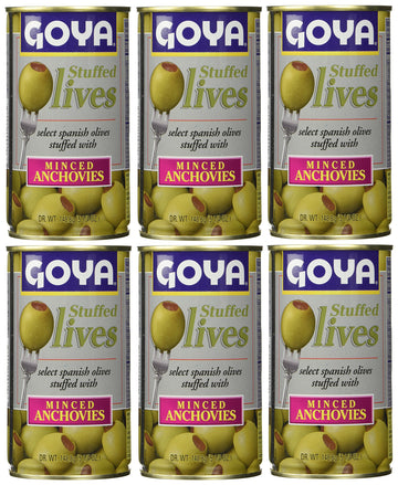Goya Stuffed Olives Minced Anchovies 5.25 Ounce (Pack of 6)
