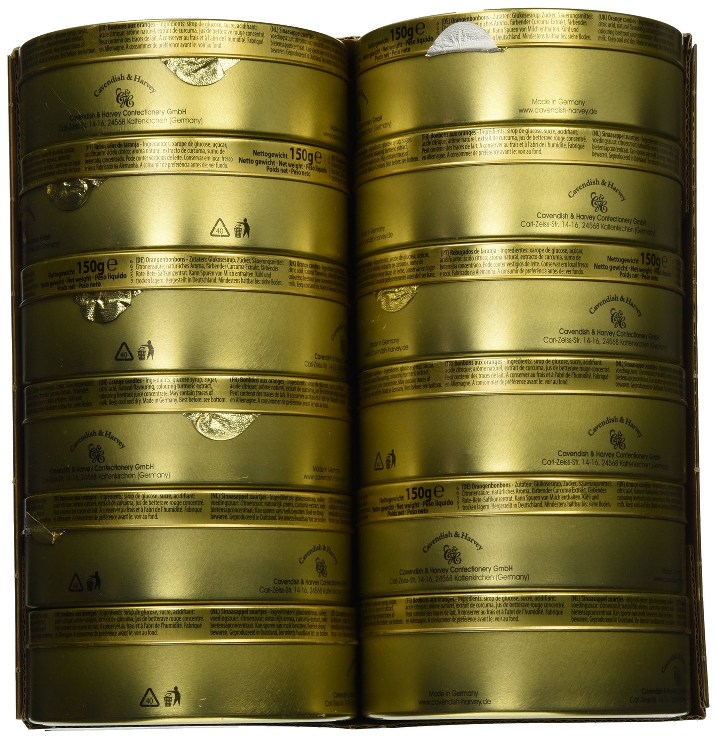 Cavendish & Harvey Candy Tin Orange, 5.3 Oz (Pack Of 12)