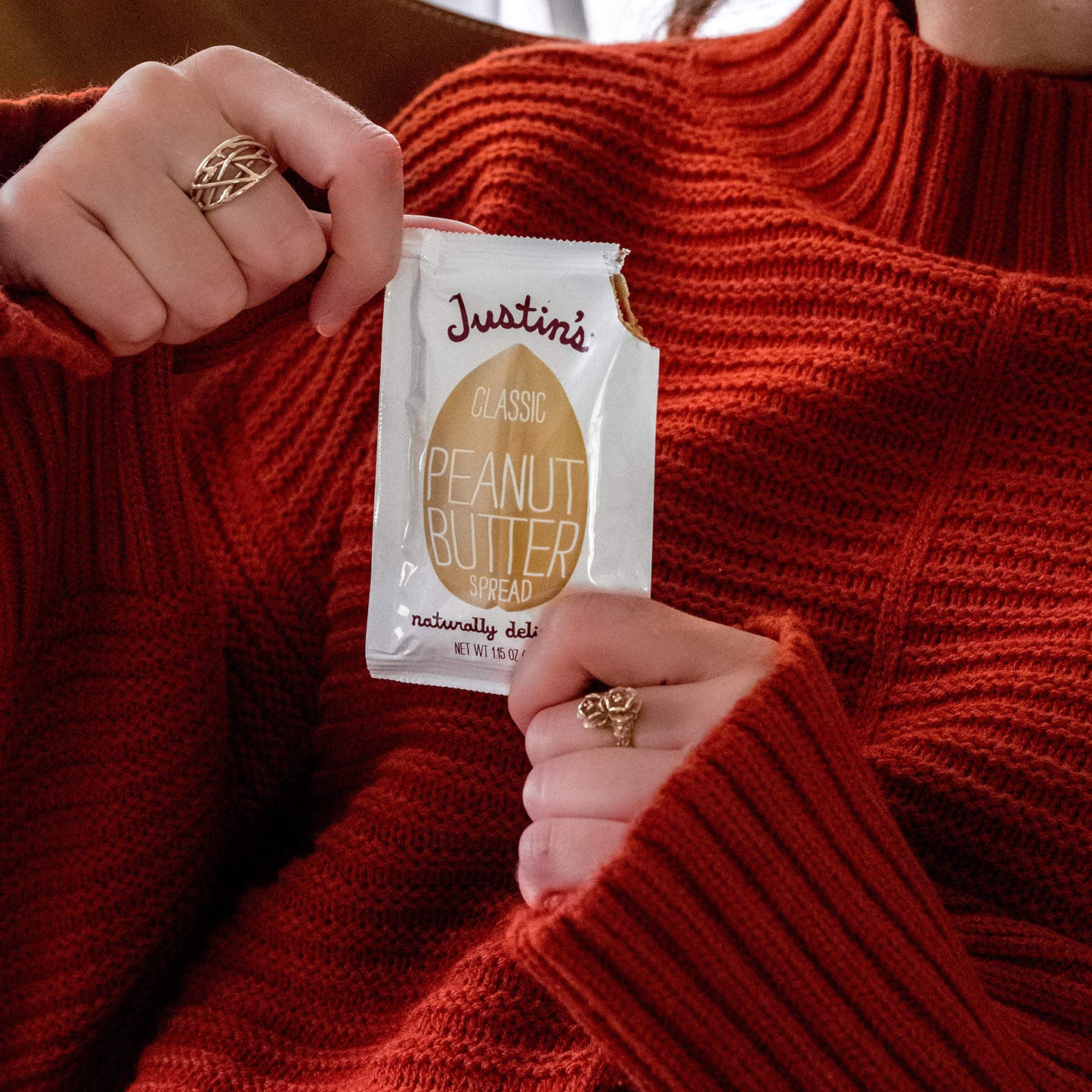 Justins Classic Peanut Butter Squeeze Packs, Gluten-free, Non-GMO, 10 Pack (1.15oz each)