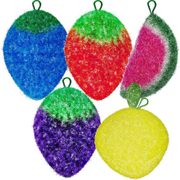 Dish Scrubbie Durable Dish Scrubber (5 Pc) - Long Lasting, Non-Scratch, Odorless And Reusable Kitchen Scrubber - All Purpose Scr