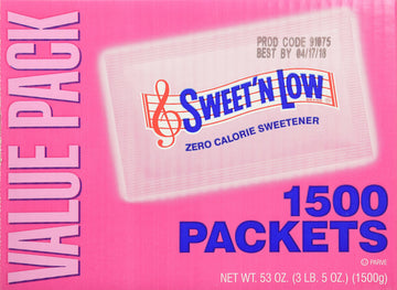 Sweet And Low Zero Calorie Sweetener 1500 Individual Serving Packets