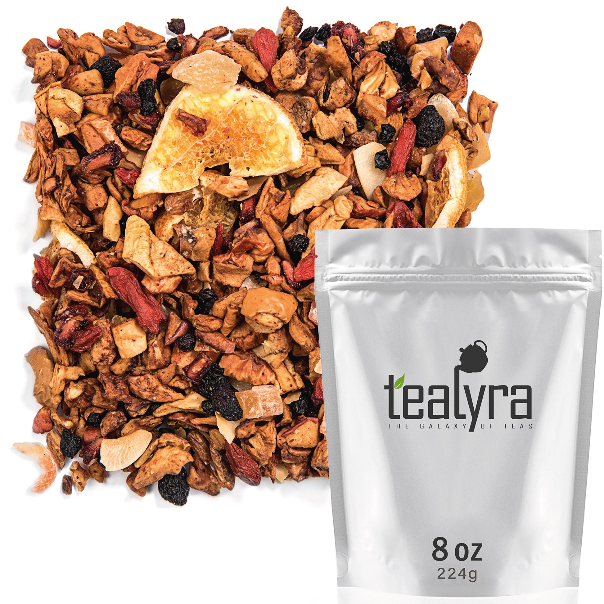 Tealyra Fruity Herbal Loose Leaf Tea - Mango, Goji Berries, Pineapple, Pomegranate - 8 Ounce - No Caffeine, Vitamin Rich